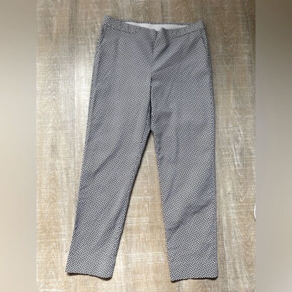 J Jill Geo Print Essential Slim Ankle Pants Womens 12 Straight Leg Office Travel - Picture 5 of 15